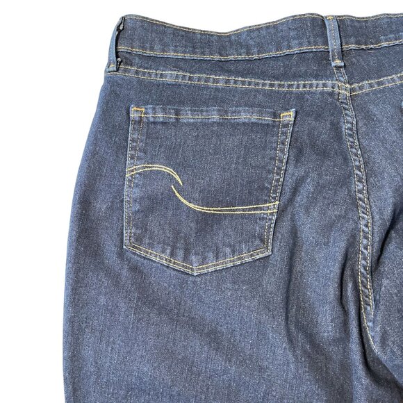 Levis Signature Mid Rise Bootcut Jeans Womens Size 33x34 Blue Dark Wash Stretch - Picture 4 of 12